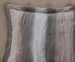 Marselle Blush & Gray Stripe Faux Fur Full/Queen 4-Piece Comforter Set -Hoover Sales Store 810598176 810598177 5