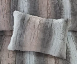 Marselle Stripe Faux Fur 4-Piece Comforter Set -Hoover Sales Store 810598176 810598177 7 1