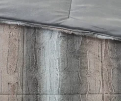 Marselle Stripe Faux Fur 4-Piece Comforter Set -Hoover Sales Store 810598176 810598177 8 1