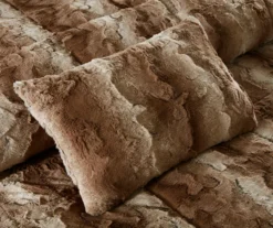 Marselle Stripe Faux Fur 4-Piece Comforter Set -Hoover Sales Store 810598184 810598185 3