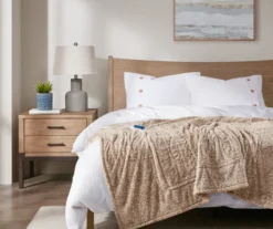 Marselle Leopard Print Faux Fur Heated Throw, (50" X 70")