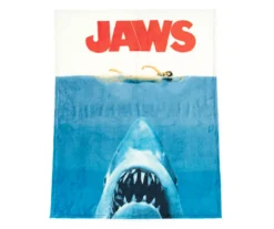 Jaws Blue Poster Fleece Throw, (46" X 60")