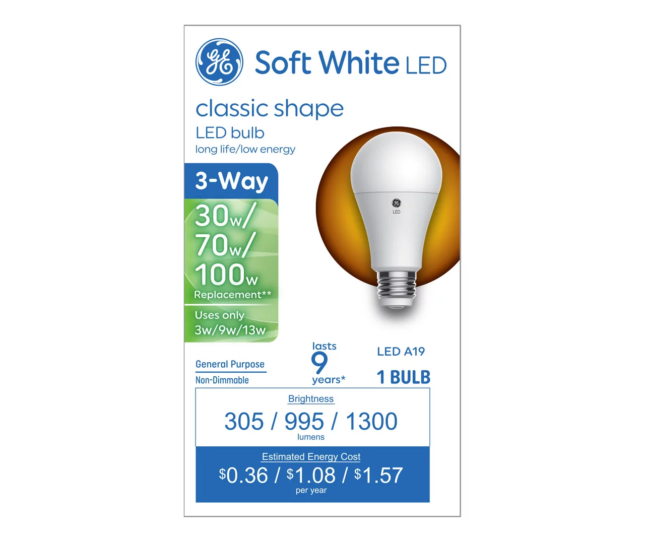3-Way Soft White A19 Light Bulb 1 3-Way Soft White A19 Light Bulb