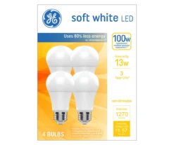 100-Watt Equivalent Soft White A19 LED Light Bulb, 4-Pack