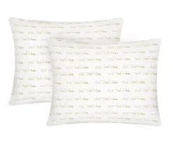 "U.S. Polo" Gold & White Script Pillows, 2-Pack
