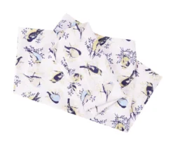 White, Blue & Yellow Birds Queen 4-Piece Microfiber Sheet Set