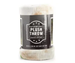 Green & Brown Puppies Plush Raschel Throw, (50" X 60")