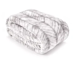 Gray & White Herringbone Queen/King Plush Velvet Blanket -Hoover Sales Store 810609052 810609051 A0 2 1
