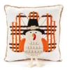 Autumn Air Ivory & Orange Turkey Legs Square Throw Pillow