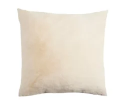 Buttercream Faux Fur Square Throw Pillow