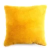 Golden Spice Faux Fur Square Throw Pillow