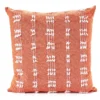 Annie Coral & White Tassel-Stripe Square Throw Pillow