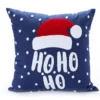 Santa's Workshop "Ho Ho" Blue Tufted Santa Hat Throw Pillow