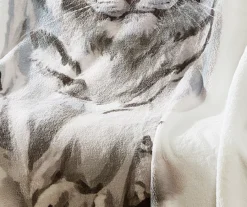 Ivory & Black White Tiger Fleece Raschel Throw, (50" X 60") -Hoover Sales Store 810616374 A8 4