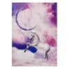 Purple Crescent Unicorn Fleece Raschel Throw, (50" X 60")