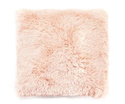 Blush Shag Faux Fur Square Throw Pillow -Hoover Sales Store 810617163 A0 2 1