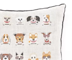 "Gangs All Here" Beige Dogs Embroidered Square Throw Pillow -Hoover Sales Store 810617170 A8 1