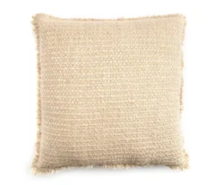 Tweed Fringe Square Throw Pillow -Hoover Sales Store 810617186 A0