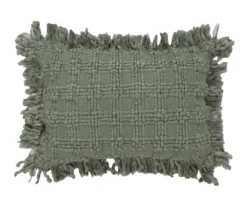 Olive Basketweave Rectangle Throw Pillow