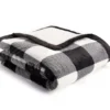 Black & White Buffalo Check Sherpa Throw, (50" X 60")