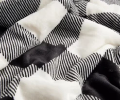 Black & White Buffalo Check Sherpa Throw, (50" X 60") -Hoover Sales Store 810617294 A8 2