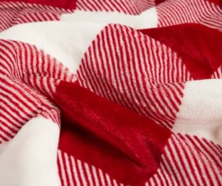 Red & White Buffalo Check Sherpa Throw, (50" X 60") 5 Red & White Buffalo Check Sherpa Throw, (50" X 60") -Hoover Sales Store 810617295 A8 2