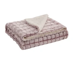 Textured Grid Micromink & Sherpa Reversible Throw -Hoover Sales Store 810617372 A0 1