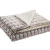 Textured Grid Micromink & Sherpa Reversible Throw