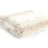 Tan & Cream Animal Spot Print Faux Fur Throw, (50" X 60")