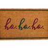 Santa's Workshop "Ho. Ho. Ho" Red & Green Coir Doormat