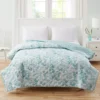 White & Green Leaf Microfiber Quilt