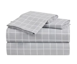 White & Gray Grid Sheet Set