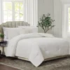 White Crinkle-Texture Queen 4-Piece Comforter Set