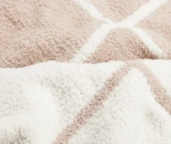 Tan & Cream Grid Reversible Knit Throw, (50" X 60") 7 Tan & Cream Grid Reversible Knit Throw, (50" X 60") -Hoover Sales Store 810651179 A8 2