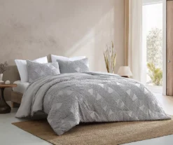 Stassie Gio Sterling Gray Tufted Geo Comforter Set