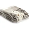Gray & White Plaid Fringe-Trim Throw, (50" X 60")