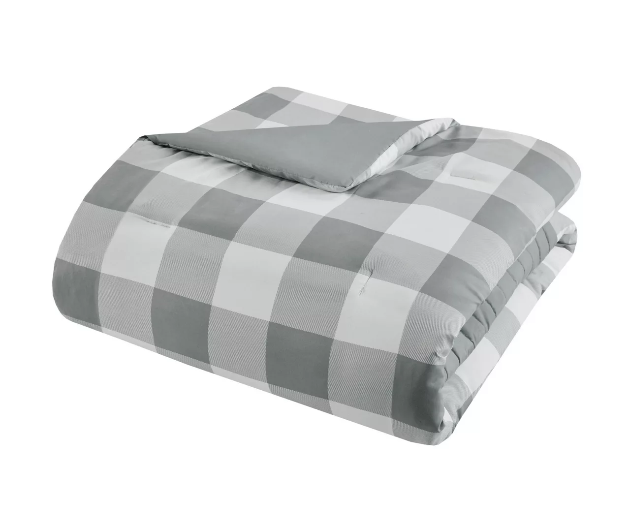 Kingston Gray & White Buffalo Check Queen 8-Piece Comforter Set 6 Kingston Gray & White Buffalo Check Queen 8-Piece Comforter Set - Image 6