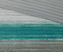 Seth Aqua & Gray Paint Stroke California King 8-Piece Quilted Coverlet Set -Hoover Sales Store 810681290 810681289 810681288 810681287 810681286 A8 10