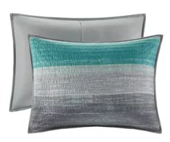 Seth Aqua & Gray Paint Stroke California King 8-Piece Quilted Coverlet Set -Hoover Sales Store 810681290 810681289 810681288 810681287 810681286 A8 5