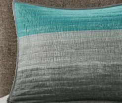 Seth Aqua & Gray Paint Stroke California King 8-Piece Quilted Coverlet Set -Hoover Sales Store 810681290 810681289 810681288 810681287 810681286 A8 7