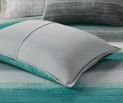 Seth Aqua & Gray Paint Stroke California King 8-Piece Quilted Coverlet Set -Hoover Sales Store 810681290 810681289 810681288 810681287 810681286 A8 9