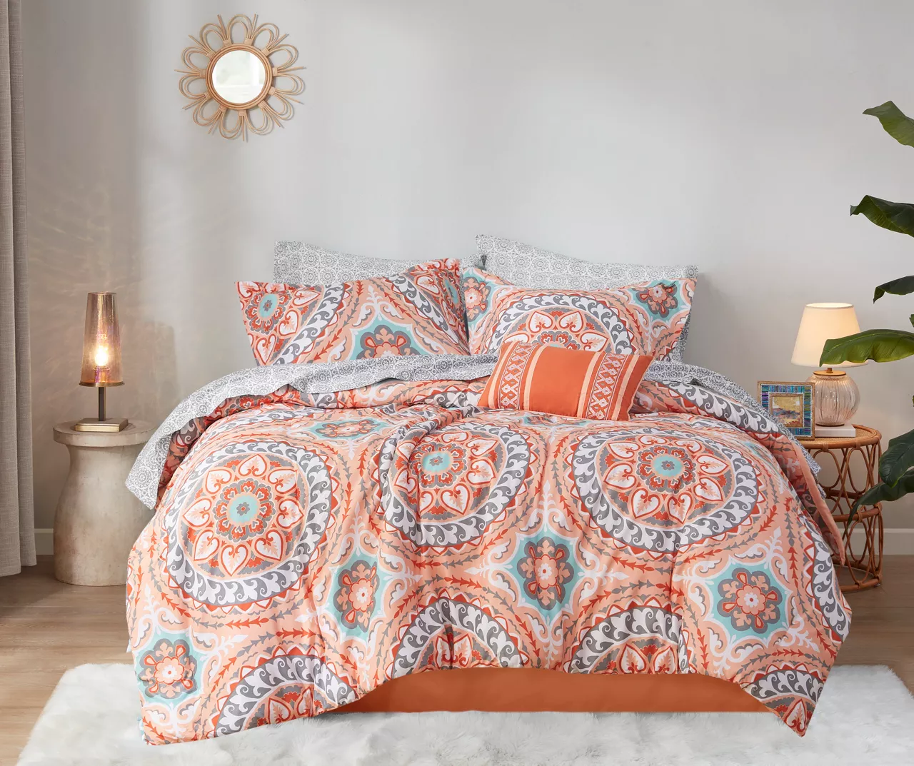 Nepal Coral Medallion King 9-Piece Comforter Set 1 Nepal Coral Medallion King 9-Piece Comforter Set